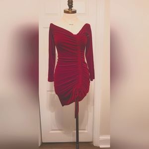 Velvet ruched dress